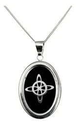 Collar Nudo Bruja Zirconia Negra Cadena Barbada Plata .925 - Imagen 4