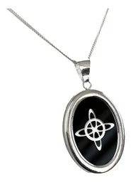 Collar Nudo Bruja Zirconia Negra Cadena Barbada Plata .925 - Imagen 5