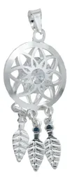 Collar Cadena de Plata Ley 925 Atrapasueños con Detalles Florales y Zirconia - Imagen 2