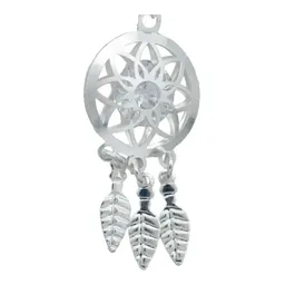 Collar Cadena de Plata Ley 925 Atrapasueños con Detalles Florales y Zirconia - Imagen 3