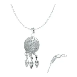 Collar Cadena de Plata Ley 925 Atrapasueños con Detalles Florales y Zirconia - Imagen 5