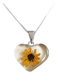 Collar Corazón Girasol Plata .925 con Zirconia 50cm - Imagen 1