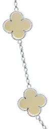Collar Cadena Plata 925 Trébol Esmaltado Corrido - Imagen 3