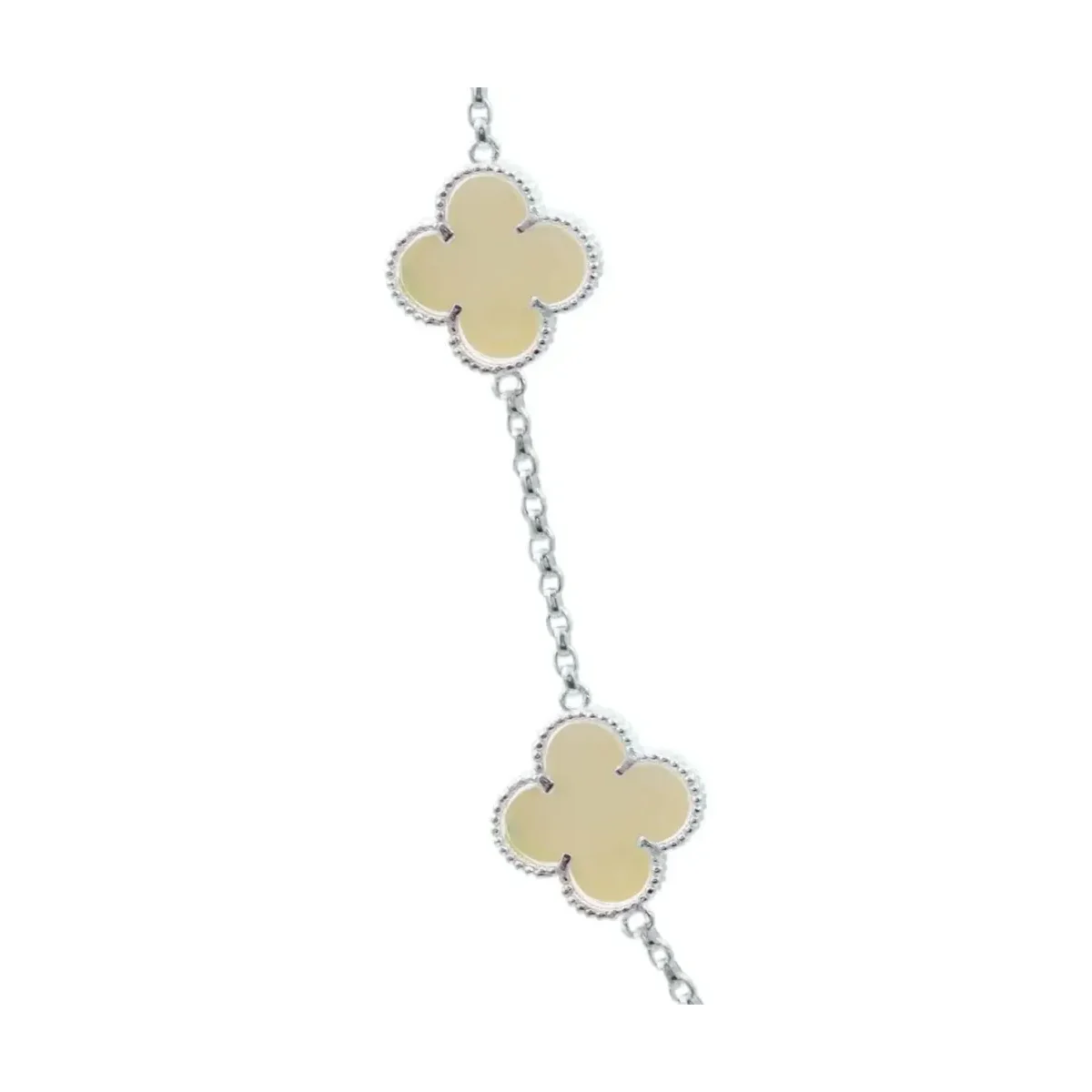 Collar Cadena Plata 925 Trébol Esmaltado Corrido - Imagen 3