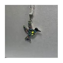 Collar de Plata .925 con Dije Colibrí Zirconia 50 cm - Imagen 2