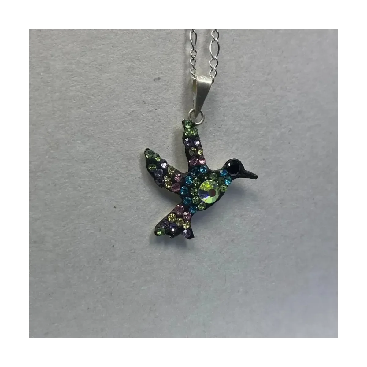 Collar de Plata .925 con Dije Colibrí Zirconia 50 cm - Imagen 3