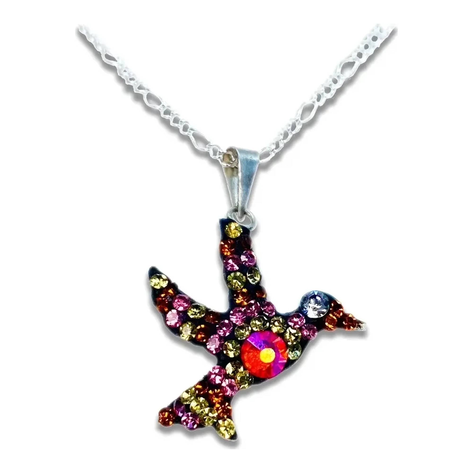 Collar de Plata 925 con zirconias multicolor y diseño artesanal unisex - Joyaris joyería fina mexicana