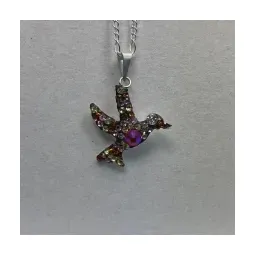 Collar Colibrí Zirconias Multicolor Plata .925 50cm - Imagen 2