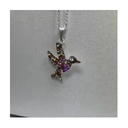 Collar Colibrí Zirconias Multicolor Plata .925 50cm - Imagen 3