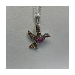 Collar Colibrí Zirconias Multicolor Plata .925 50cm - Imagen 4