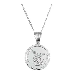 Collar con Dije San Miguel Arcángel Plata 925 Diamantado - Imagen 1