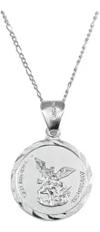 Collar con Dije San Miguel Arcángel Plata 925 Diamantado - Imagen 1