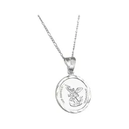 Collar con Dije San Miguel Arcángel Plata 925 Diamantado - Imagen 3