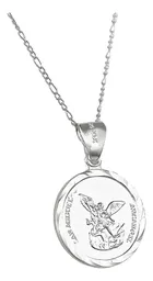 Collar con Dije San Miguel Arcángel Plata 925 Diamantado - Imagen 3