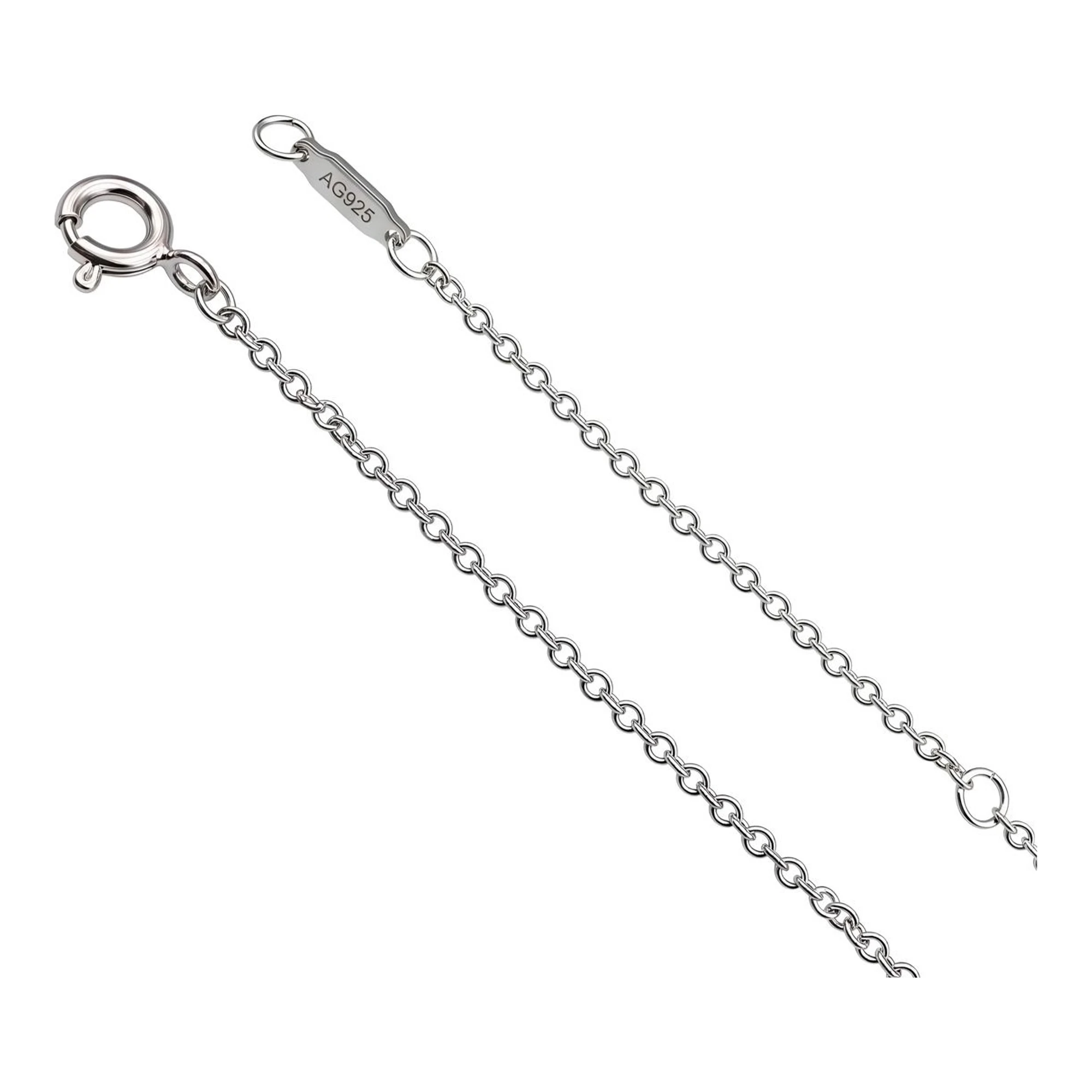 Collar de Plata .925 Dije Corazón y Llave con Zirconia 42 cm - Imagen 4