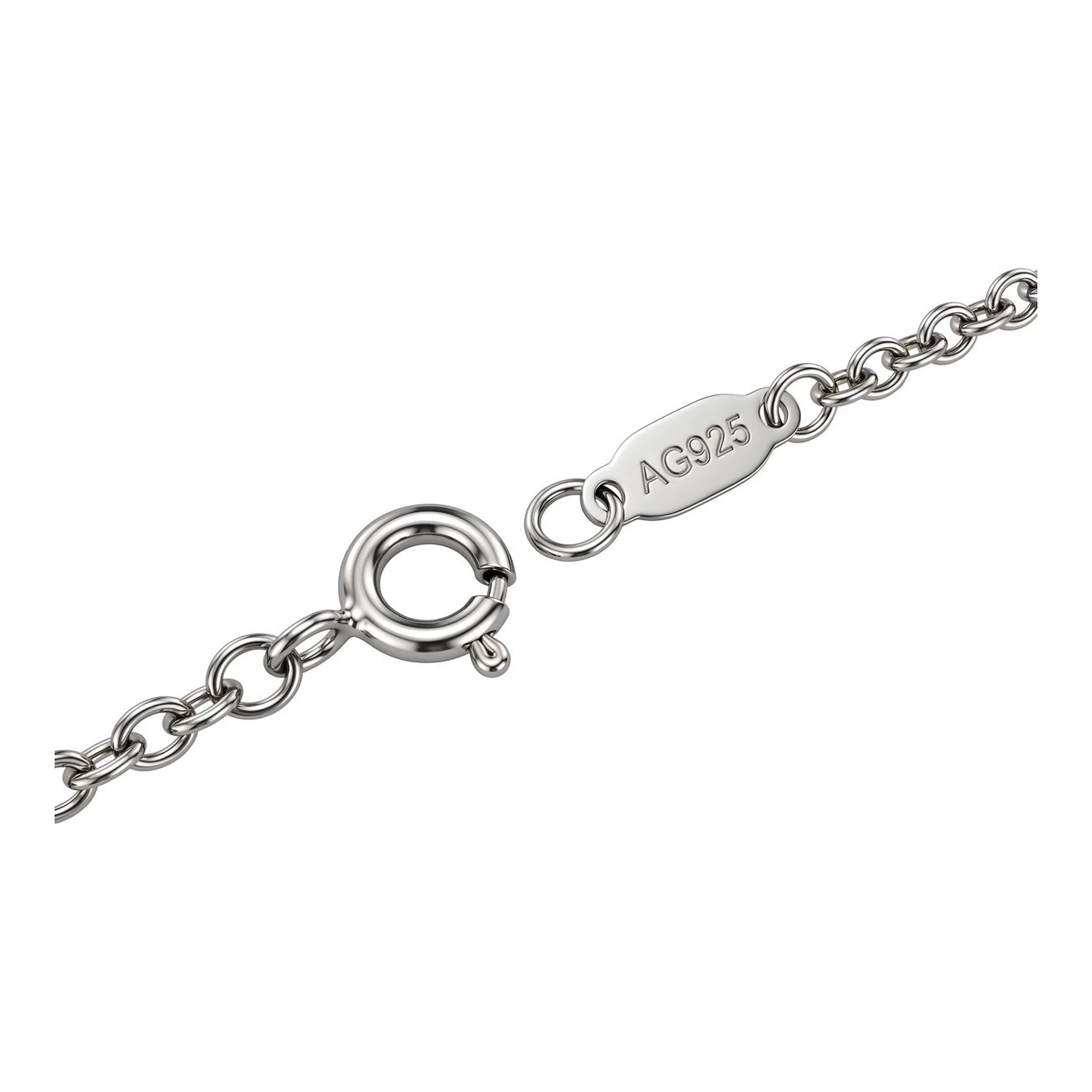 Collar de Plata .925 Dije Corazón y Llave con Zirconia 42 cm - Imagen 5