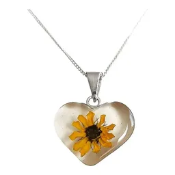 Collar Corazón Girasol Plata .925 con Zirconia 50cm - Imagen 1