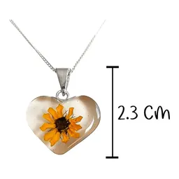 Collar Corazón Girasol Plata .925 con Zirconia 50cm - Imagen 2