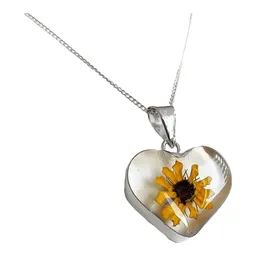 Collar Corazón Girasol Plata .925 con Zirconia 50cm - Imagen 3