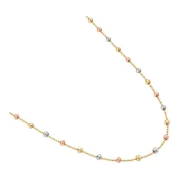 Collar de Oro 10k Florentino con Esferas de 2 mm y Cadena Bola 45 cm - Imagen 2