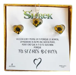 Collar de Plata 925 con Dije Girasol y Corazón Cadena 50cm - Imagen 1
