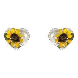 Collar de Plata 925 con Dije Girasol y Corazón Cadena 50cm - Imagen 2