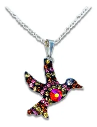 Collar Colibrí Zirconias Multicolor Plata .925 50cm - Imagen 1