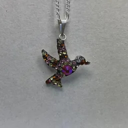 Collar Colibrí Zirconias Multicolor Plata .925 50cm - Imagen 2