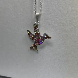 Collar Colibrí Zirconias Multicolor Plata .925 50cm - Imagen 3