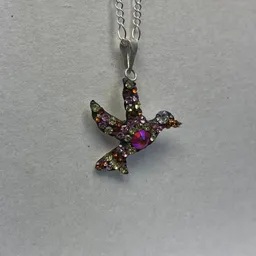 Collar Colibrí Zirconias Multicolor Plata .925 50cm - Imagen 4