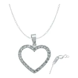 Collar de Plata 925 Corazón Contorno con Zirconia - Imagen 1