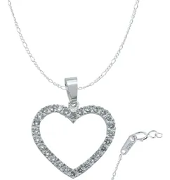 Collar de Plata 925 Corazón Contorno con Zirconia - Imagen 1