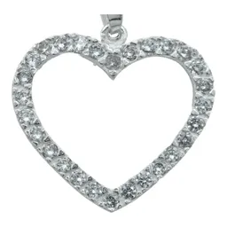 Collar de Plata 925 Corazón Contorno con Zirconia - Imagen 3