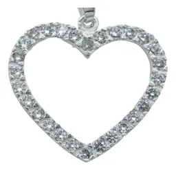 Collar de Plata 925 Corazón Contorno con Zirconia - Imagen 3