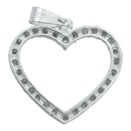 Collar de Plata 925 Corazón Contorno con Zirconia - Imagen 4
