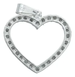 Collar de Plata 925 Corazón Contorno con Zirconia - Imagen 4