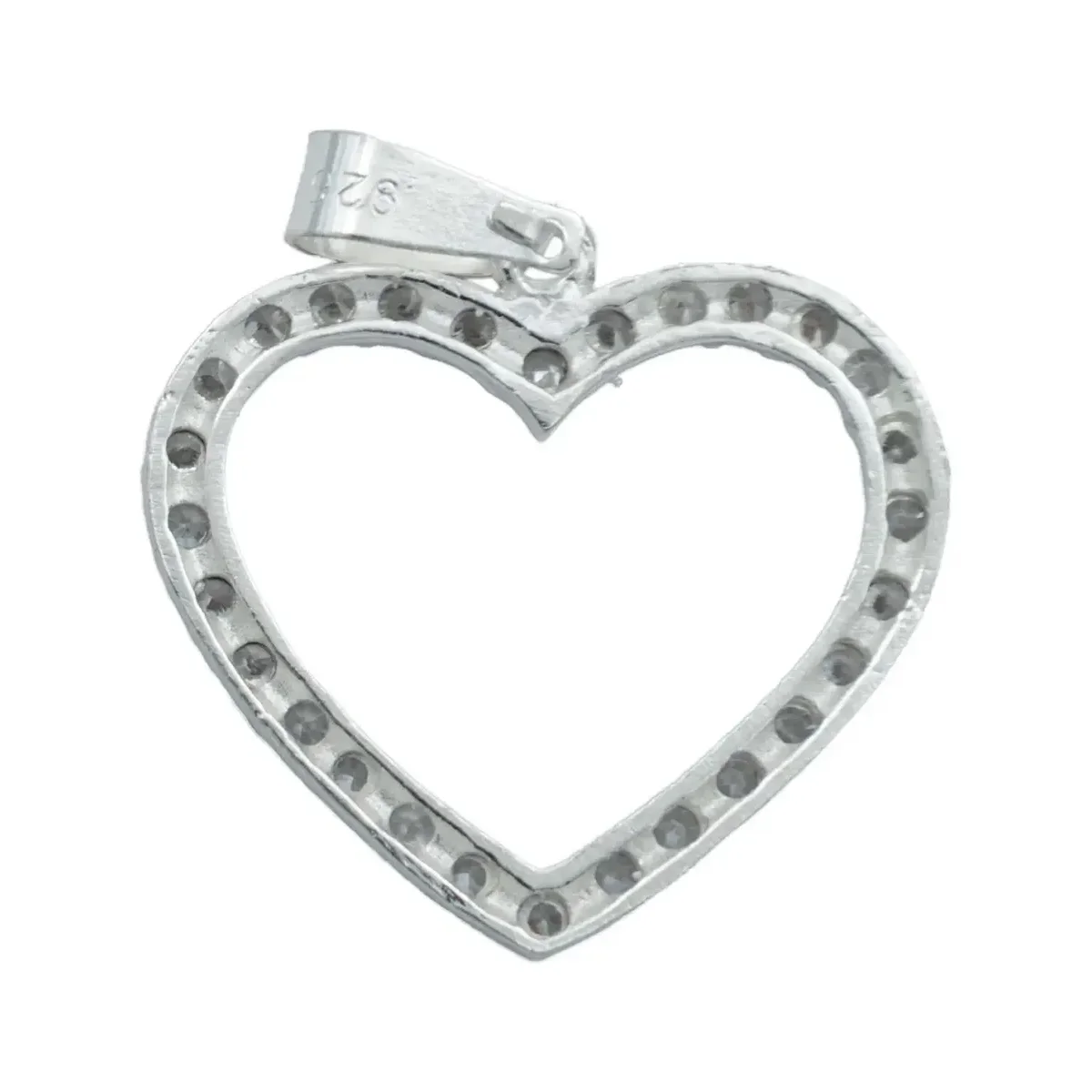 Collar de Plata 925 Corazón Contorno con Zirconia - Imagen 4