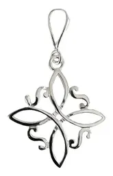 Collar de Plata 925 Dije Nudo de Bruja Grande con Cadena Figaro - Imagen 2