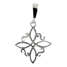 Collar de Plata 925 Dije Nudo de Bruja Grande con Cadena Figaro - Imagen 3