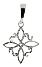 Collar de Plata 925 Dije Nudo de Bruja Grande con Cadena Figaro - Imagen 3