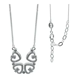 Collar de Plata 925 Diseño Corazones con Zirconia Blanca - Imagen 1