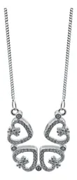 Collar de Plata 925 Diseño Corazones con Zirconia Blanca - Imagen 2