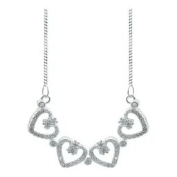 Collar de Plata 925 Diseño Corazones con Zirconia Blanca - Imagen 3