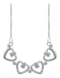 Collar de Plata 925 Diseño Corazones con Zirconia Blanca - Imagen 3