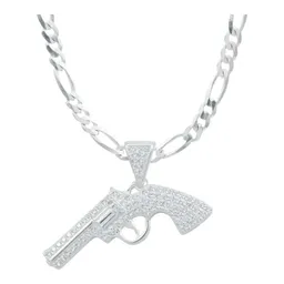 Collar de Plata .925 Diseño Revólver con Zirconia para Hombre - Imagen 2