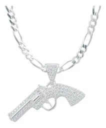 Collar de Plata .925 Diseño Revólver con Zirconia para Hombre - Imagen 2