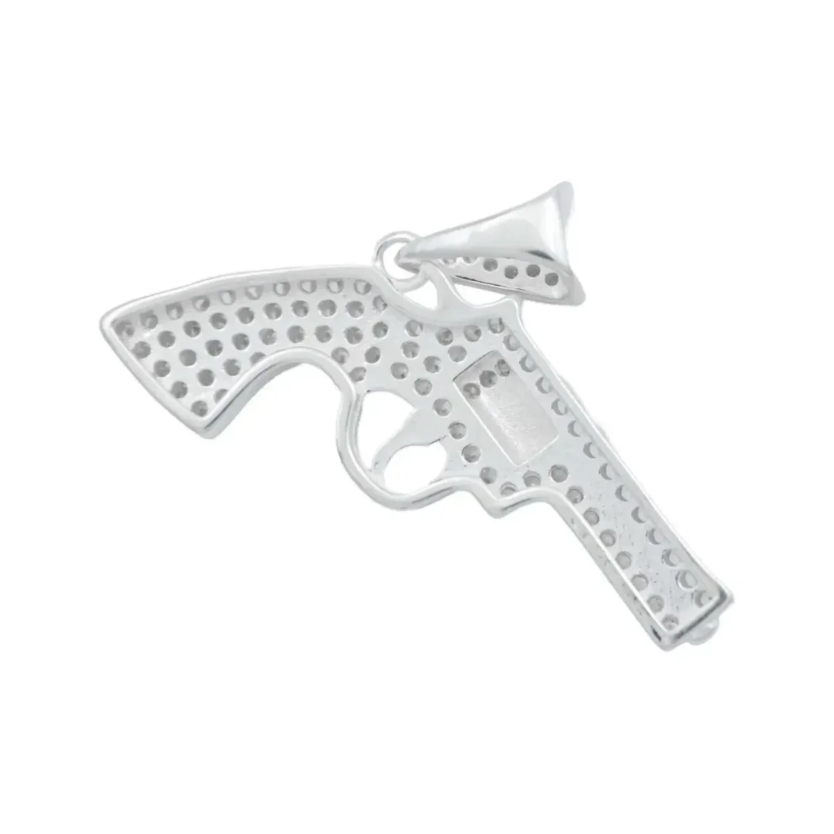 Collar de Plata .925 Diseño Revólver con Zirconia para Hombre - Imagen 4