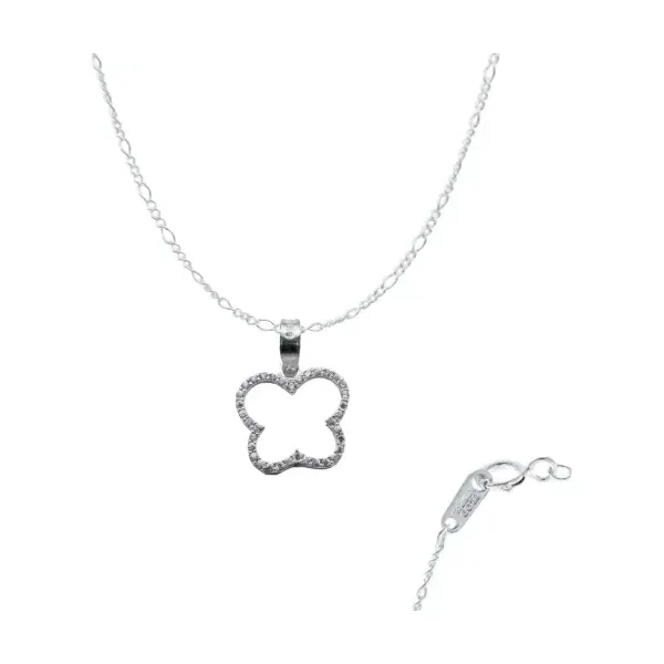Collar de Plata 925 Flor Brillante con Zirconia para Dama - Imagen 1