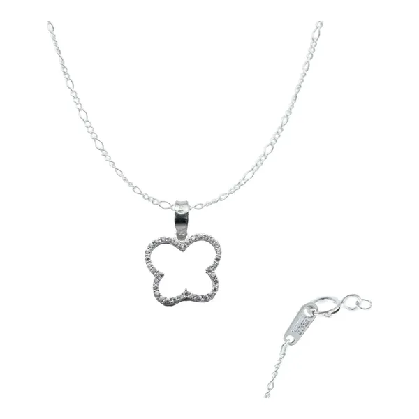 Collar de Plata 925 Flor Brillante con Zirconia para Dama - Imagen 1