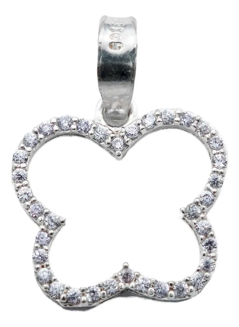 Collar de Plata 925 Flor Brillante con Zirconia para Dama - Imagen 1